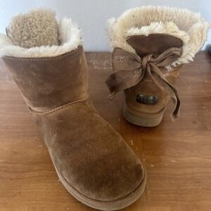 UGG Mini Customizable Bailey Chestnut Suede Bow‎ Women's Ankle Boots EU 39 US 8